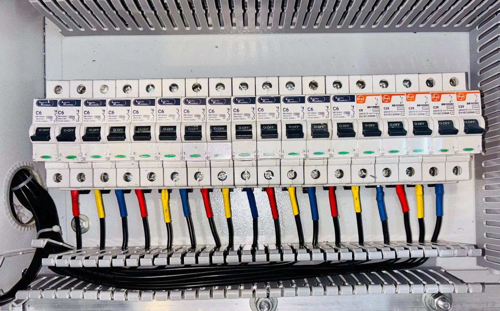 Photo of the installed electrical panel, added by Marco