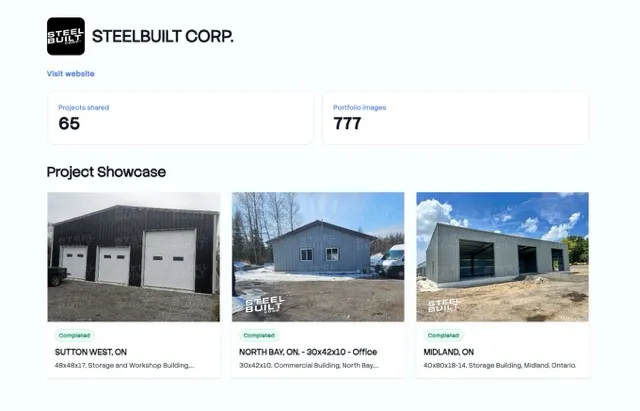 SteelBuilt Corp portfolio on WorkReels